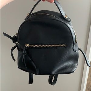 Mini faux leather backpack purse